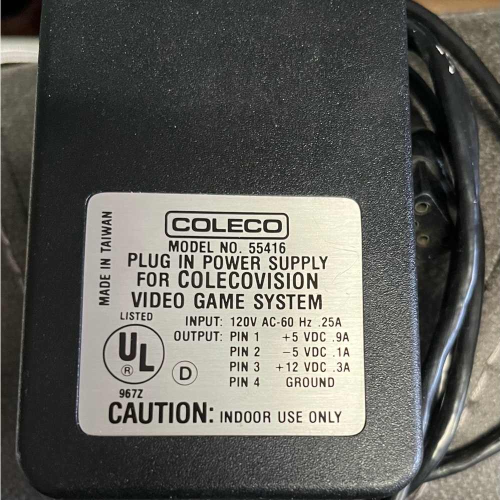 Coleco vintage plug in power supply for Colecovision Video Game System.